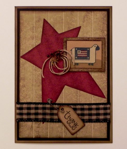 Primitive Thank Ewe Card