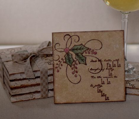 Christmas Holly Tile Coasters yyyDSC_1213 cropped