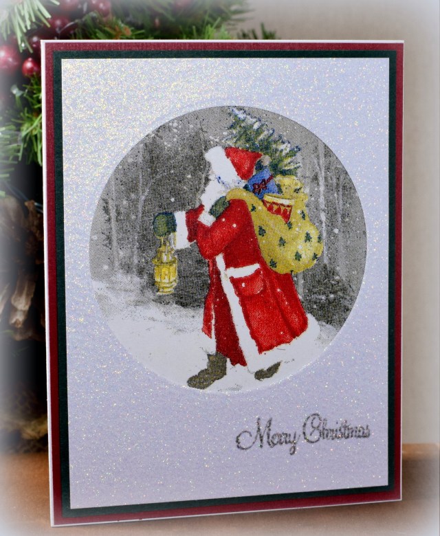 Santa in Snow Napkin Card (- a few variations) | I Played With Paper Today!